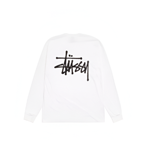 BASIC STÜSSY Long Sleeve TEE WHITE