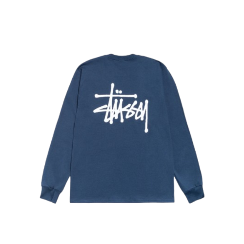 BASIC STÜSSY Long Sleeve TEE NAVY